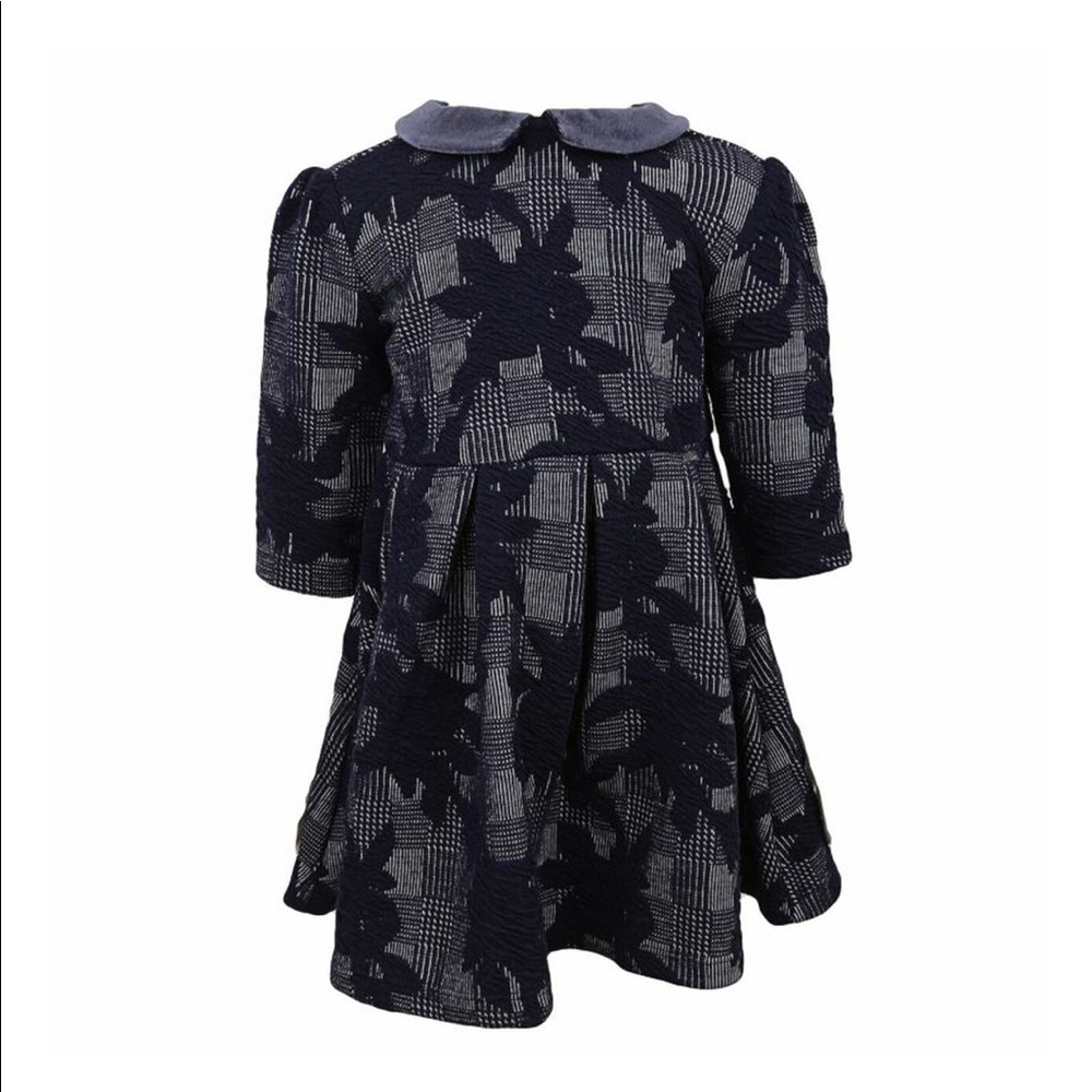 JANIE AND JACK NAVY AND GRAY DRESS